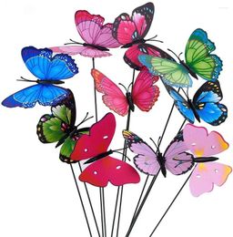 Garden Decorations 10pcs Bunch Of Butterflies Yard Planter Colorful Whimsical Butterfly Stakes Decoracion Outdoor Decor Flower Pots