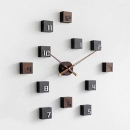 Wall Clocks Nordic Wood Large Clock Modern Silent Diy Home Decor Luxury Gold Watch Living Room Decoration Gift Ideas