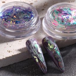 Nail Art Decorations Irregular Shape Adhesive Foil Aurora Sequins Transfer Foils Holographic Nails Paillette Glitter Flakes