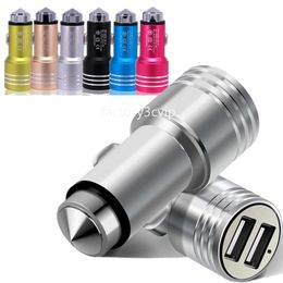 Aluminium Alloy Metal Dual USB Port Car Chargers DC 3.1A Usb Charger For iphone 11 12 13 14 15 Samsung Gps Mp3 Speaker F1