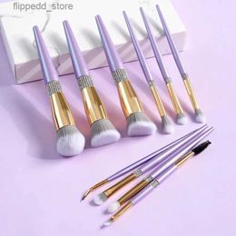 Makeup Brushes Karsyngirl 10Pcs Professional Brilliant Diamonds Makeup Brushes Set Lilac Powder Foundation Eye Shadow Eyelash Cosmetic Tools Q231110