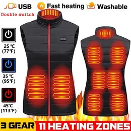 Women s Vest 9 Heated Vest Zones Electric Jackets Sportswear Coat Graphene Heat USB Heating Jacket For Camping 231110