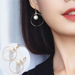 Stud Earrings Europe And America Simulated Pearl For Women Wedding Jewelry Bijoux Brincos Fashion Geometric Circle