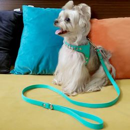 Dog Collars Leashes Adjustable Drilling Bow Pet Chest Strap Cat Leash Rope Set Small Dog Collar Chest Back Dog Strap Small Dog Pet Supplies 231110