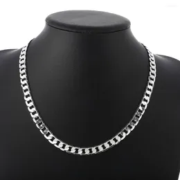 Chains 925 Sterling Silver Necklace High Quality Jewellery For Women Men 40-60cm 8MM Chain Solid Fashion Wedding Christmas Gifts