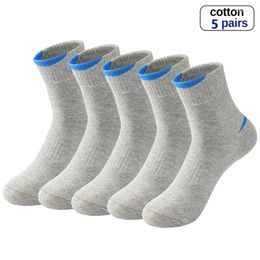 Men's Socks 5 Pairs/lot High Quality Men Summer Cotton Sports Run Casual Breathable Deodorant Cycling Male EU 37-45