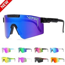 Neue hochwertige übergroße Sonnenbrille polarisiert verspiegelt ROTE Linse TR90 Rahmen UV400 Schutz Herren Sport Pit Viper mit Etui