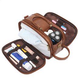 Cosmetic Bags PU Leather Toiletry Bag for Men Women Large Travel Cosmetic Bag Water-Resistant Bathroom Make Up Wash Bag Organizer 231102