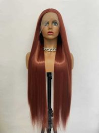 Lace Wigs Front Lace Headwear Synthetic Fibre Wig Long Straight Hair 30 Inch High Temperature Silk Quantity Superior