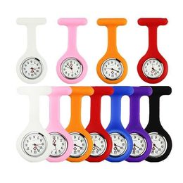 Promotion Christmas Gifts Colourful Nurse Brooch Fob Tunic Pocket Watch Silicone Cover Nurse Watches Party Favour de570 12 LL