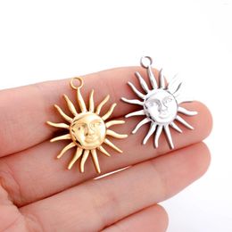 Charms 3Pcs Sun 25x30mm Stainless Steel Jewellery Making Supplies Antique Sunburst Pendants DIY Necklace Bracelet Handmade Craft