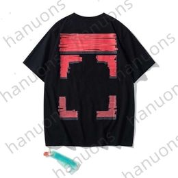 Men's T-shirts Spring Summer New Back Big Arrow Short Sleeve Crew Neck Men and Women Loose Bottomed T-shirt Printed Letter x on the Print