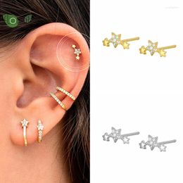 Stud Earrings 925 Sterling Silver Needle Minimalist Gold For Women Exquisite Star Party Trend Jewelry Premium Gifts