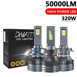 Farol de carro de alta potência, 320w, 10000lm, h7, h4, h11, h1, h8, h9, hb4, hb3, 9005, 9006, 9012, lâmpada turbo, 4300k, 6000k, 8000k, faróis de carro