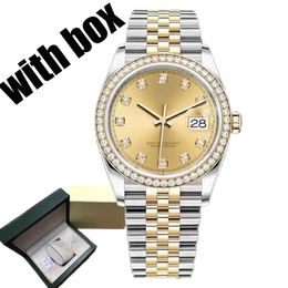 Mens diamond Lady watches automatic mechanical Movement Wristwatches full stainless steel swimming watch Super luminous Sapphire g285M