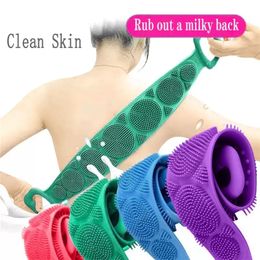 Silicone Back Silicone Soft Loofah Bath Towel Bath Belt Body Exfoliating Massage For Shower Body Cleaning Bathroom Shower Strap