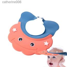 Shower Caps Baby Shower Caps Adjustable Shower Hat With Widened Ear Protection Cartoon Hair Washing Hat For Toddlers Sun Hat For Girls BoysL231110