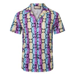 Designer new women t shirt 2023 Summer Button Down Bowling Men ROYAL REBELLION BAROCCO Print Dress Shirt Casual Silk M-3XL