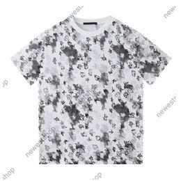 Designer Tie Dye dye t shirt for Men and Women - 2023 Summer Collection in Black, White, and Gray - Short Sleeve Cotton with Letter Print - Available in Sizes S-XXL