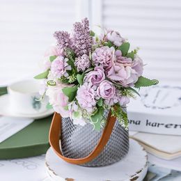 Decorative Flowers & Wreaths 2023 Rose Artificial Bride Bouquets Wedding Decoration Hydrangea Fake For Living Room Garden Home Decor Arrange