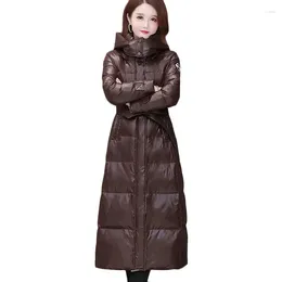 Women's Trench Coats Winter Warm Cold Cotton Padded Outerwear Fashion Long Hooded Down Jacket Casual Parka Overcoat Abrigo Mujer