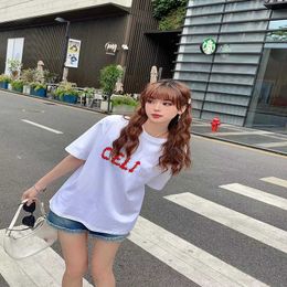 2023 New Women's High quality tshirt Shirt S2023 Spring/Summer Trend Casual Sweet Cool Girl Letter Print Loose Sleeve T-shirt Top Female