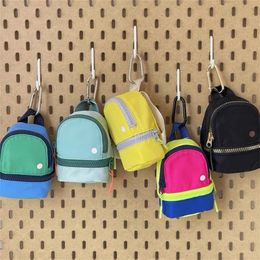 Lu Mini Backpack Style Chain Chain Coin bolsa Bolsa de dinheiro 4 Candy Sissorted Color Decorative Saco de Limão