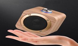 Q1B Portable Speaker Wooden Bluetooth 42 Wireless Bass Speakers Music Player Builtin 1200mAh Battery 2 Colours a476772296