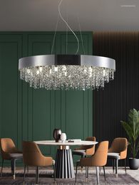 Chandeliers Modern Light Luxury Crystal Chandelier Living Room Lamp Bedroom Round Chrome Dining Ltalian Creative