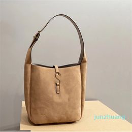 Hobo Armpit Bucket Bag Shoulder Handbag Large Shopping Purse Fashion Cowhide Leather Gold Lettering Hardware Adjustable Strap Lady