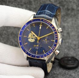 High quality men's quartz sports battery watch Eyes on the stars limited edition two-tone gold and blue dial stainless steel Professional Dive 1970 designer