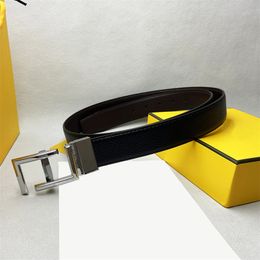 Designer Belt Width 3.4cm Leather Waist Belts For Womens Man Fashion Waistband Smooth Buckle Luxury Belt