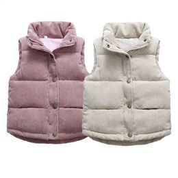 Gilet Autunno Bambini Gilet addensato caldo Gilet di cotone per bambini Cappotto della tuta sportiva per bambini Abbigliamento per bambini Ragazzi Ragazze Giacche di marca Gilet 231110