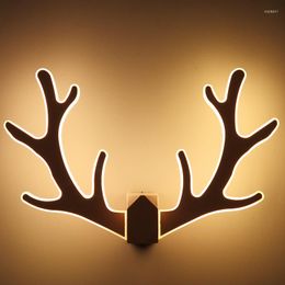 Wall Lamps Modern Simple Led Antler Lamp Creative Living Room Bedroom Bedside Boy Girl Animal Children