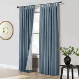 Curtain 2-piece Set Of Blackout Curtains In A Minimalist Blue 52 Wide X 62 Long Versatile Style Suitable For Living Rooms And Bedrooms