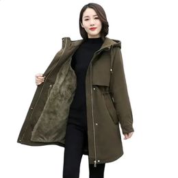 Women's Jackets Women Windbreaker Pike Outcoat Women's Fleece Jacket Loose Hooded Winter Warm Parkas Overcoat Zipper Female Basic Coat 231109