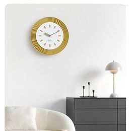 Wall Clocks 2023 Perforation-free Simple Fashion Light Luxury Creative Living Room Clock Macaron Colour Home Decor