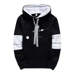 Men's Tracksuits Hooded Tracksuit Letter Color Matching Hoodies Outdoor Sportwear Leisure Fashion Streetwear Clothes