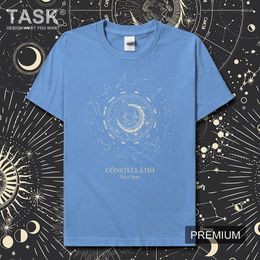 Men's T Shirts Constellation Art Twelve Constellations Mens Shirt Tees White Streetwear Meeting Tops Brands Fashion Gyms Clothes Summer