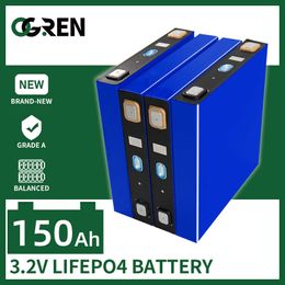 Lifepo4 150AH Battery 100AH 3.2V Grade A Rechargeable Battery Pack Cell 12V 24V 48V DIY Cell For Boat Golf Cart RV With Busbar