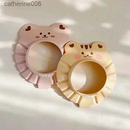 Shower Caps Cartoon Bear Baby Foam Shampoo Cap Soft Hair Wash Hat for Kids Bathing Shower Ear Shield Hair Hat Child Protect Head Cover CapL231110