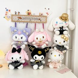 Black Gold Kuromi Cute Doll Backpack Cinnamoroll Backpack My Melody Plush Doll Cartoon Children's Backpack