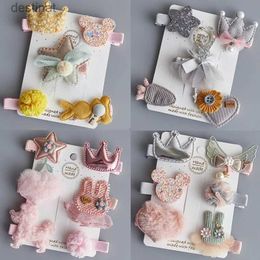 Headwear Hair Accessories Cloth Hair Clips For Kids Ballet Dancer Stars Flower Bunny Girls Hairpins Bows Barrettes Girls Hair AccessoriesL231110