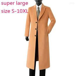 Men's Wool & Blends Arrival Super Large Long Men Warm Winter Windproof X-long Single Breasted Autumn Casual Coat Plus Size S-9XL10XL Viol22