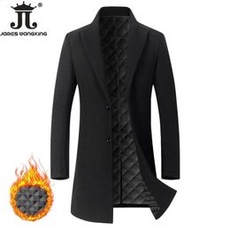 Men's Wool Blends Autumn and Winter High-end Brand Fashion Boutique Warm Men's Pure Colour Casual Business Woollen Coat Windbreaker 231109