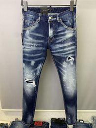 DSQ2 Jeans Mens Luxury Designer Jeans Skinny Ripped Cool Guy Causal Hole Denim Fashion Brand Fit Jean Men Washed Pants 61269