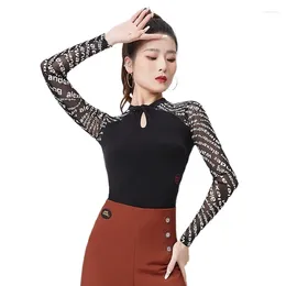 Stage Wear 2023 Modern Dance Top Long Sleeve Autumn And Winter Waltz Ballroom Practice Clothes Elegant