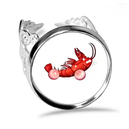 Cluster Rings Iceland Lobster Food Finger Ring Circlet Adjustable Jewellery Hand Ornament