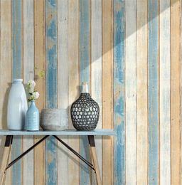 Wallpapers 3D Self-adhesive Wooden Old-fashioned Wall Paper Mural Contact Living Room Kitchen Bathroom Home Decoration Sticker
