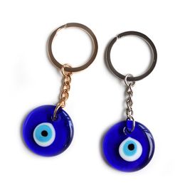Size 3cm Glass Blue Eye Keychains Pendant Greece Turkey Devil's Eye Keychain Jewelry Accessories In Bulk